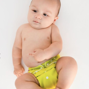 Photo of baby wearing cloth diapers