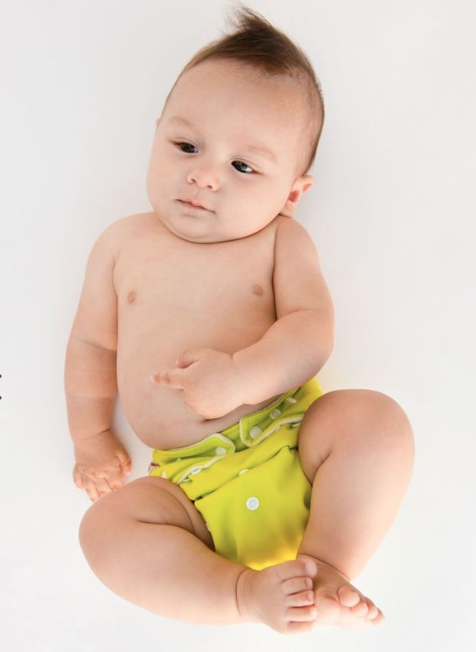 Photo of baby wearing cloth diapers